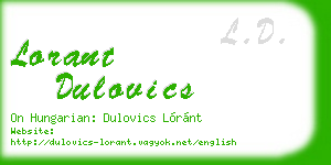 lorant dulovics business card